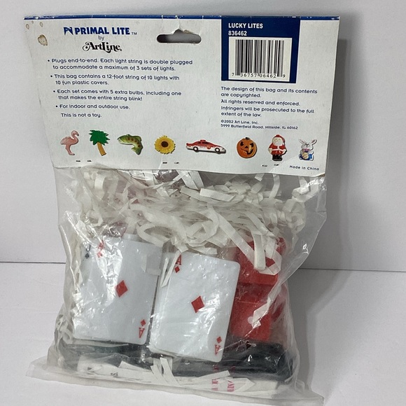 Fun Lights String Light Set Dice and Cards Primal Lite by Artline 2002 nos - Picture 3 of 9